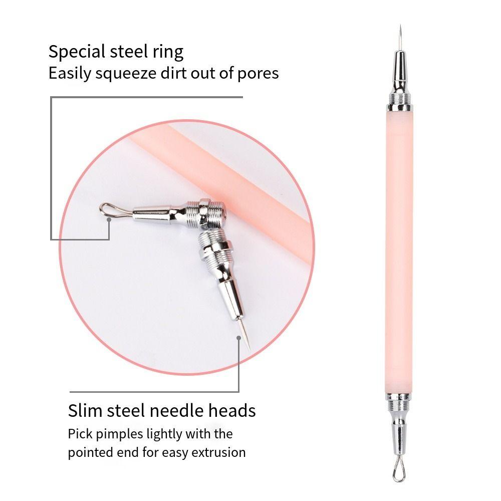 Detachable Double-Head Blackhead Remover Stainless Steel Pimples Removal Tool Facial Cleaning