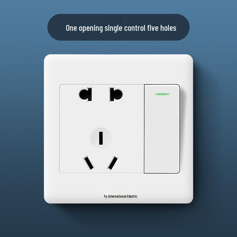 86 Type Wall Panel: Single Gang Light Switch & Socket