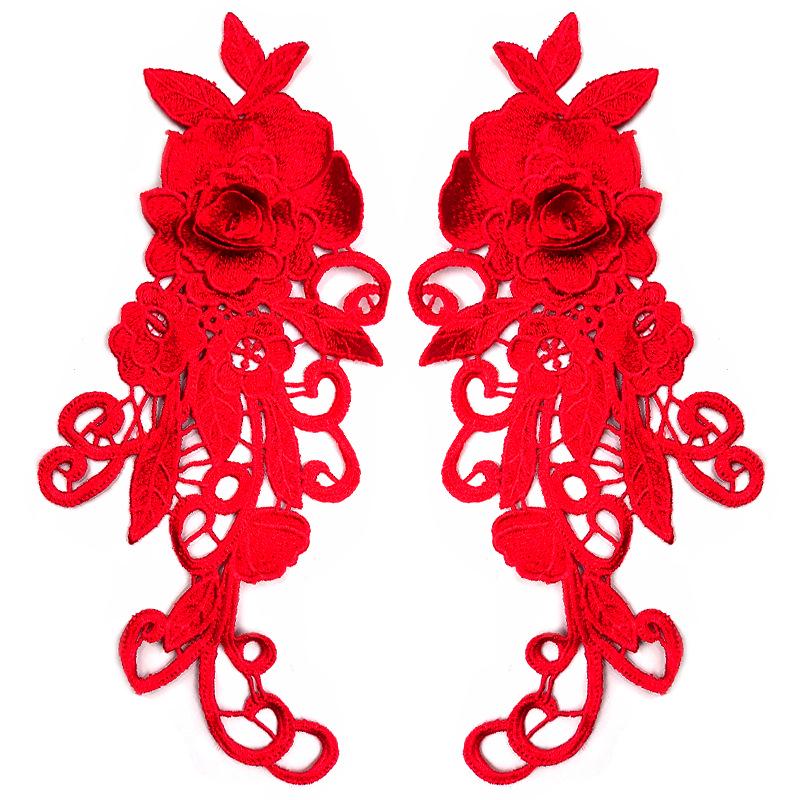 

3D водорастворимая кружевная цветочная аппликация для аксессуаров одежды своими руками красный