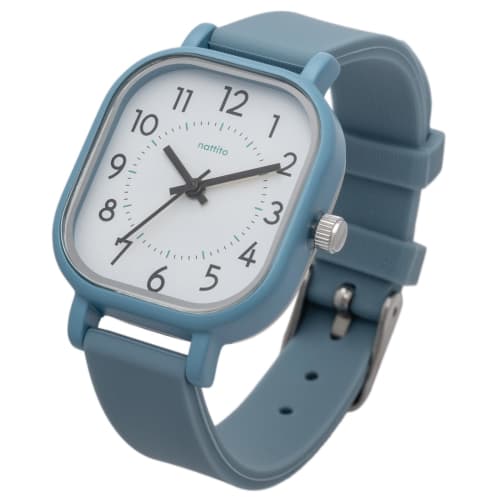Fieldwork Women's Analog Watch with Silicone Strap, Rectangular, Burg Blue, YM121-4