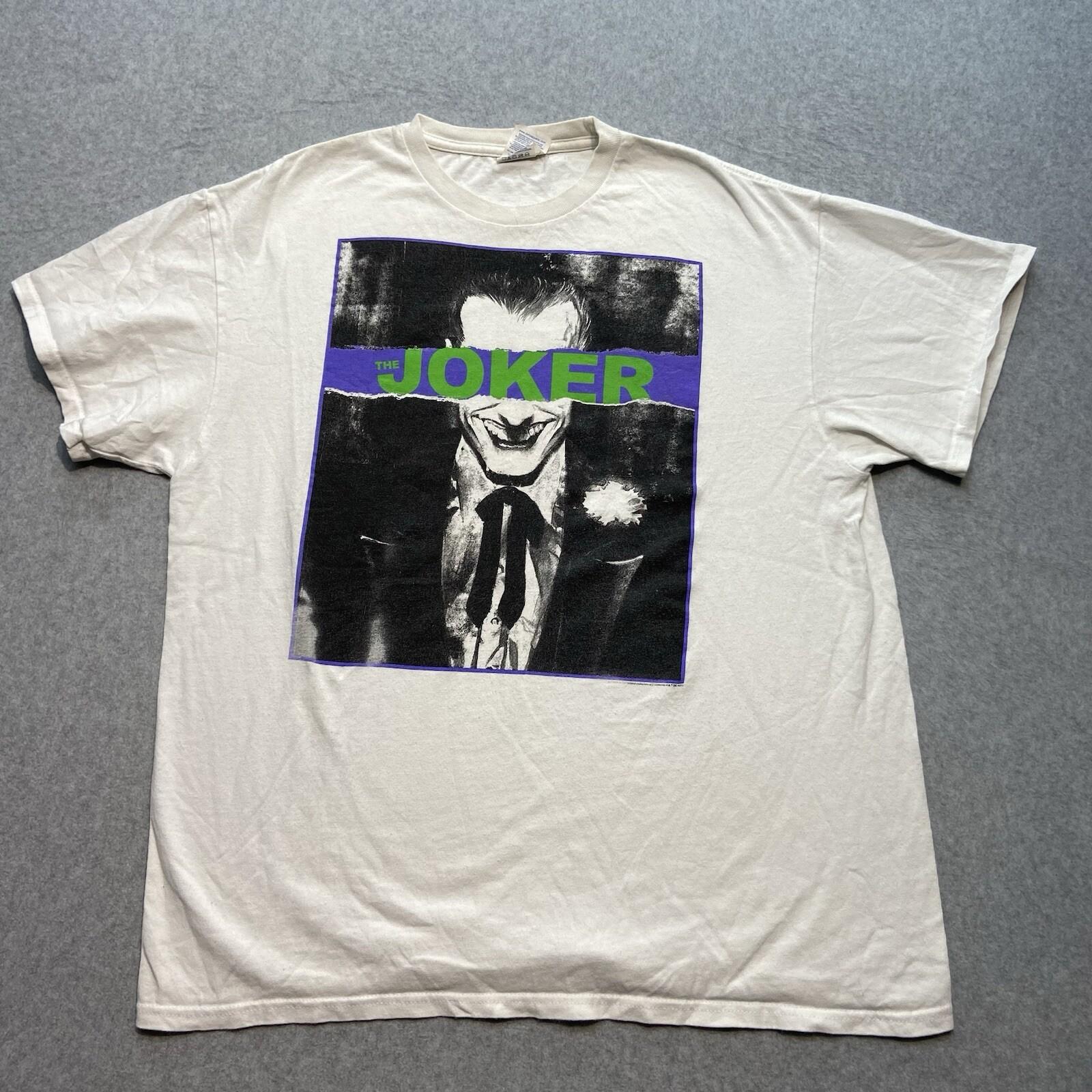 Delta Pro Weight The Joker TShirt Sz L Mens White DC Comics Graphic Batman Retro XXXXL