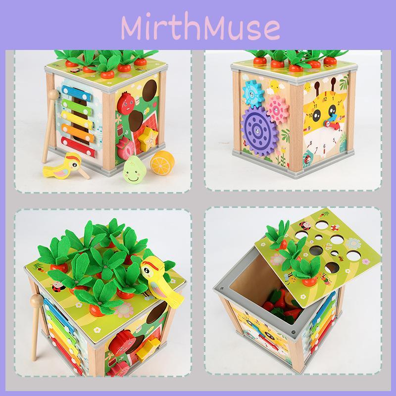 Kids Wooden Toy With Carrot Strawberry Fruits Puzzle Chest For Play Educational