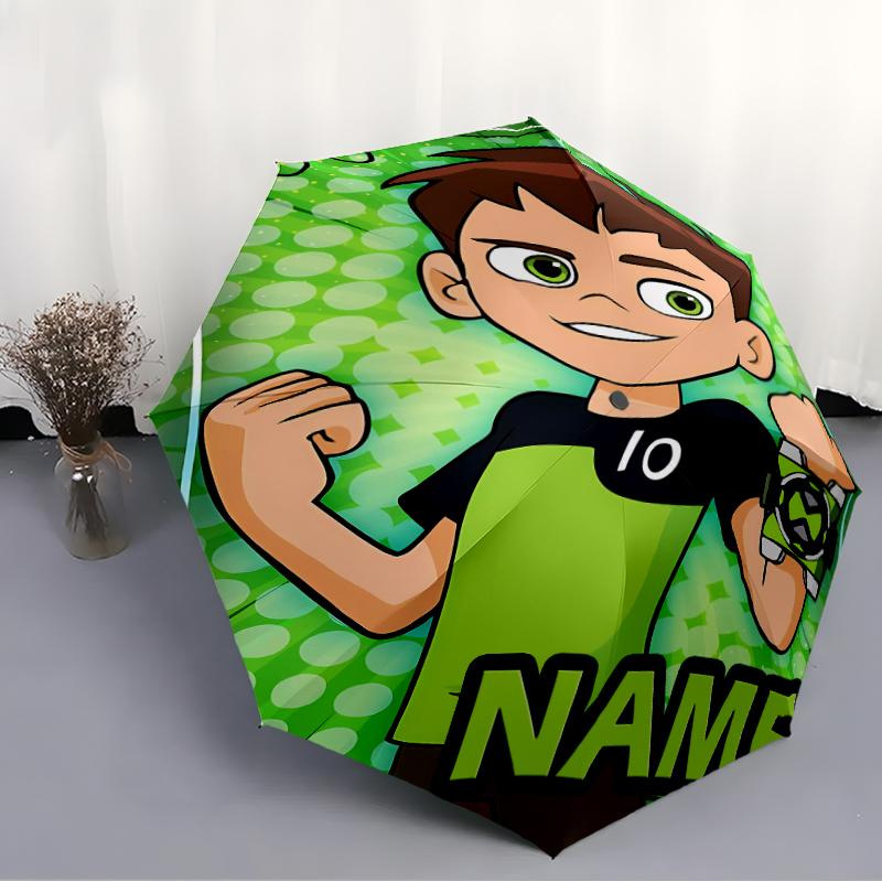 Personalized Name B-Ben10 Print Umbrella - Automatic Open/Close, Eight-Rib Durable Frame, Automatic Folding Umbrella