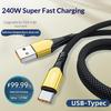 240W Usb C Fast Charging Cable 0.25M/1M/1.5M/2M Phone Usb Type C Quick Charge Data Wire For Phone Usb C Data Line