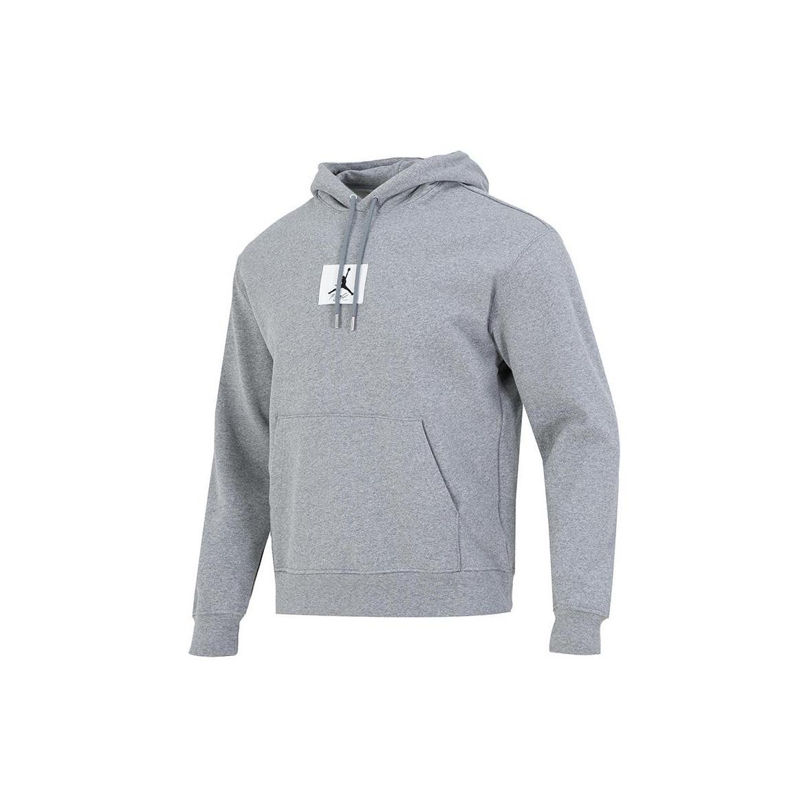 Jordan Sweatshirts Men s Gray Fleece Lined Hooded Moderate Regular DQ7339-091 M