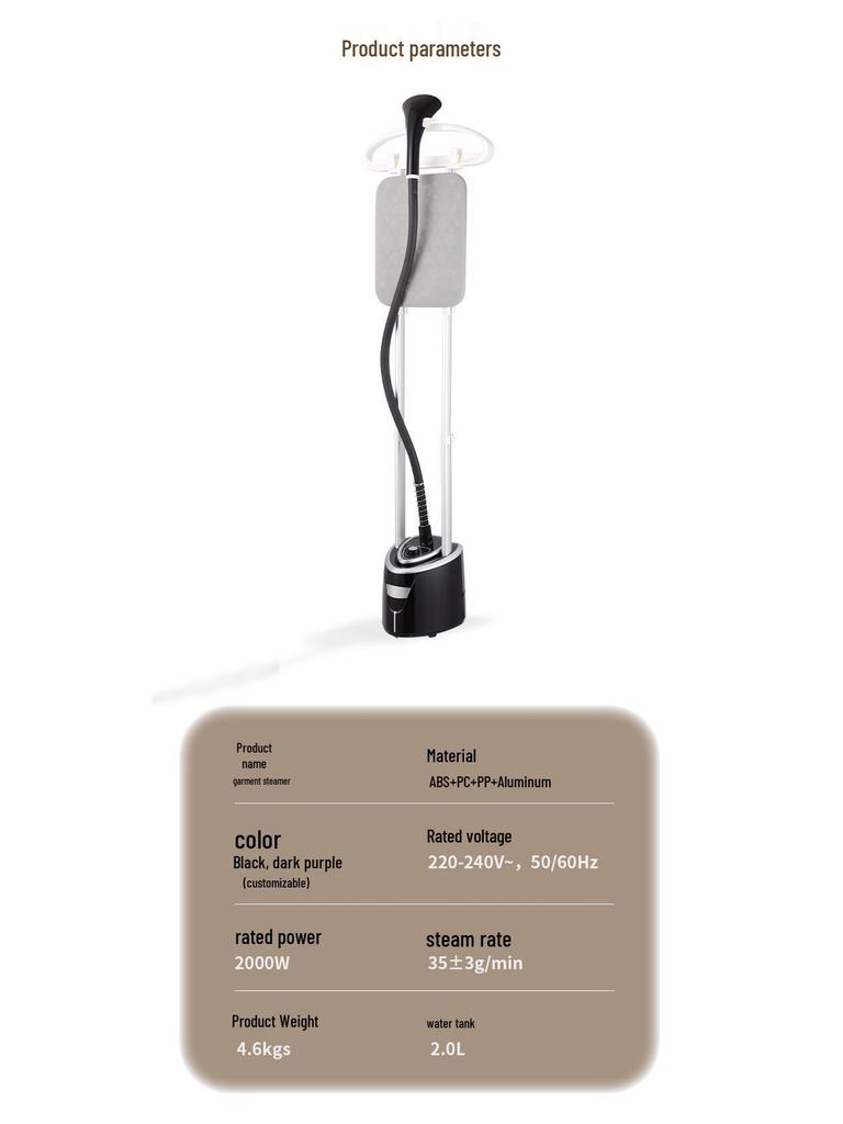 Dual-Rod Vertical Garment Steamer with Ironing Board, Large Steam Output, and Spacious Water Tank for Home Use