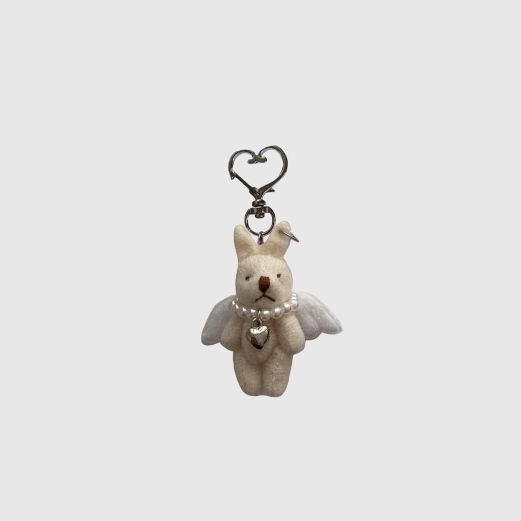 Kawaii Teddy Bear Mobile Phone Chain Pearl Beaded Bracelets Cute Doll Bag Charms Pendant Keychain Girl Heart Hanging Ornament