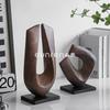 Vintage Mid-Century Geometric Ribbon Sculpture, Abstract Art Statue for Entryway, Elegant Home Decor Ornament Shelf Display