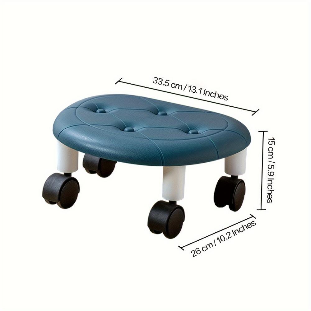1pc Rolling Low Stool with Wheels - Stylish & Durable Plastic Footstool - Ideal for Bath,Perfect for Shoe Changing & Organization