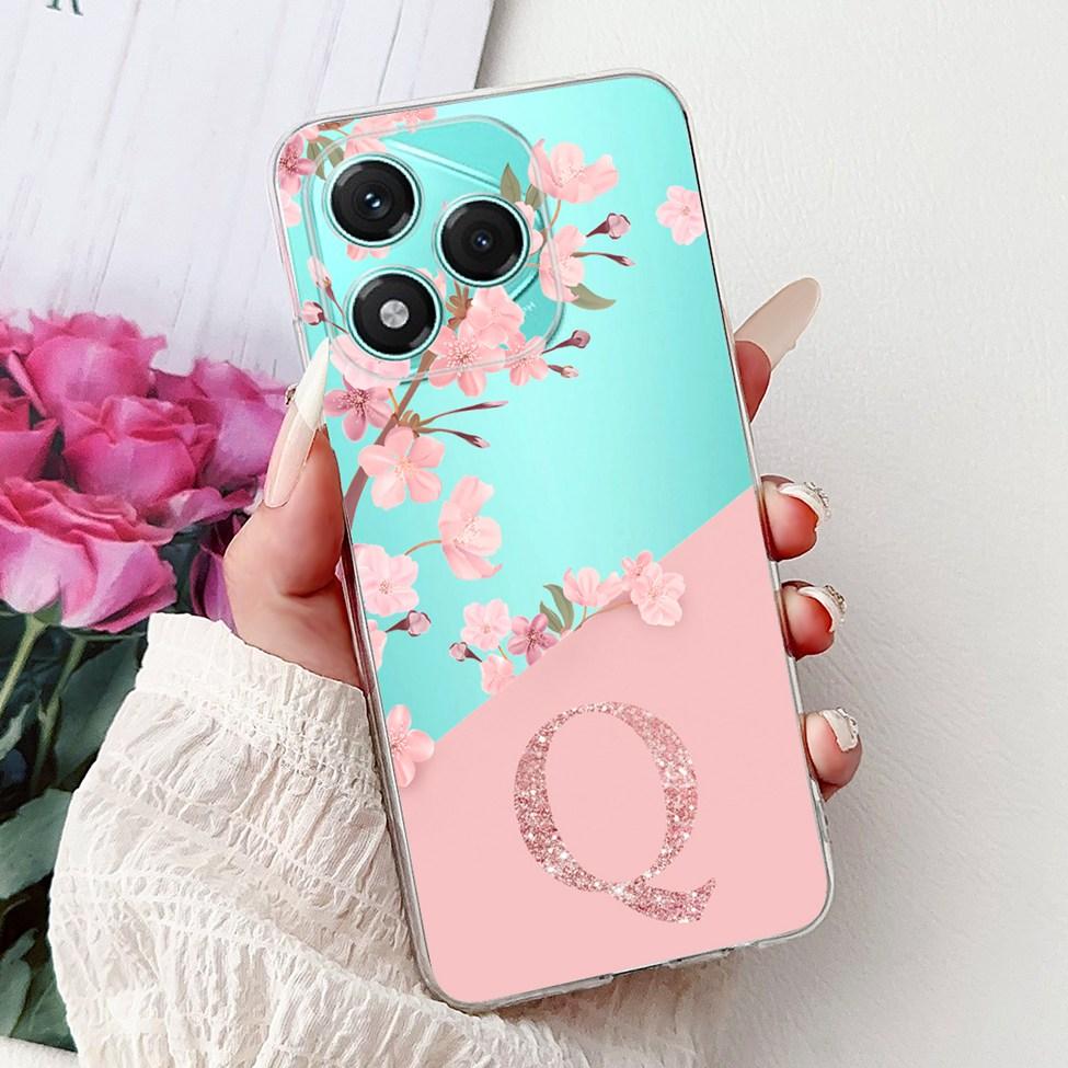 6.7" For Honor 400Lite ABR-NX1 Clear Back Cover For Honor 400 Lite Case Luxury Fashion A-Z Letters Crown Soft TPU Bumper Funda