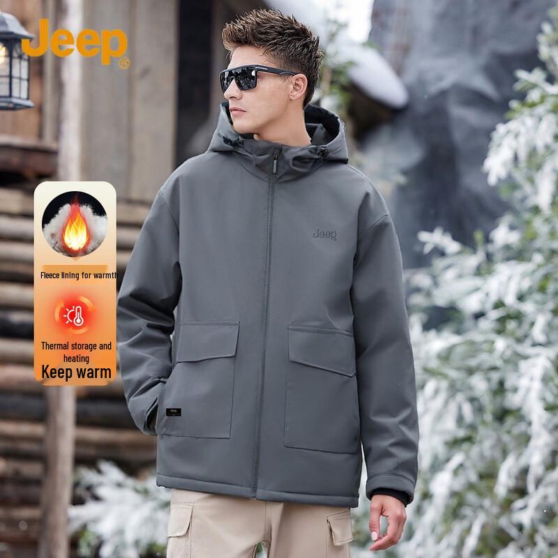 JEEP Men's Hooded Padded Outdoor Jacket