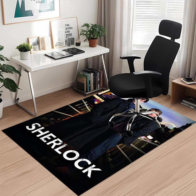 Sherlock Printed Carpetrugfor Office Chair Living Room Bedroom Kitchen Room Decor Gifts