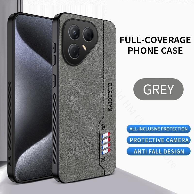 For Tecno Pova 7 4G Luxury Nappa Leather Phone Shockproof Case For TECNO Camon 40 Pro Soft Silicone Bumper Protection Back Cover