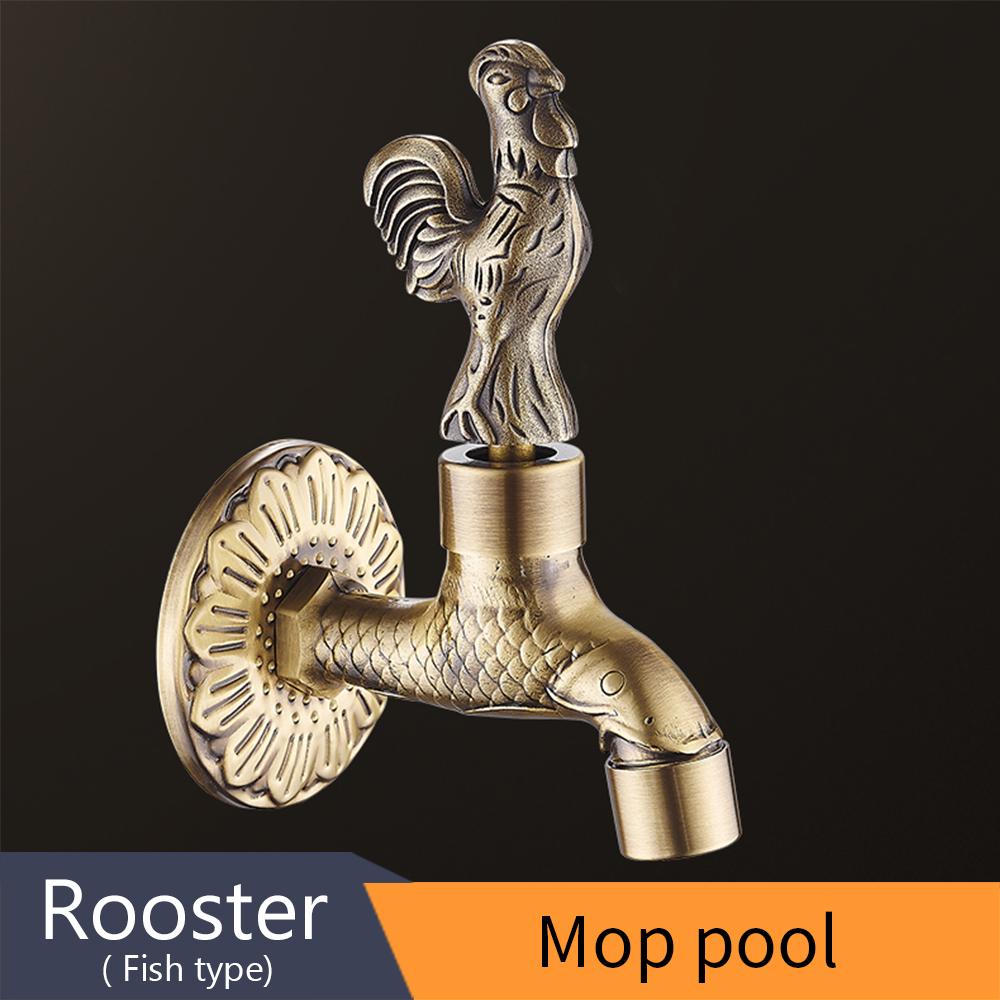 Bidcock Faucet Antique Bronze Dragon Carved Tap Bathroom Mop Faucet Washing Machine Faucet Outdoor Faucet For Garden 811573