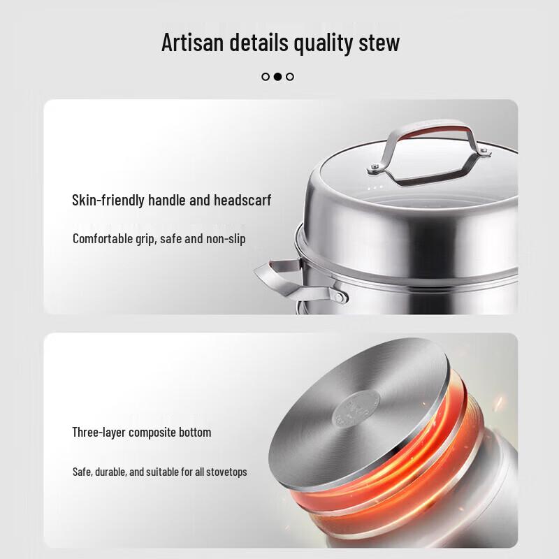 SUPOR 304 Stainless Steel 3-Layer Steamer