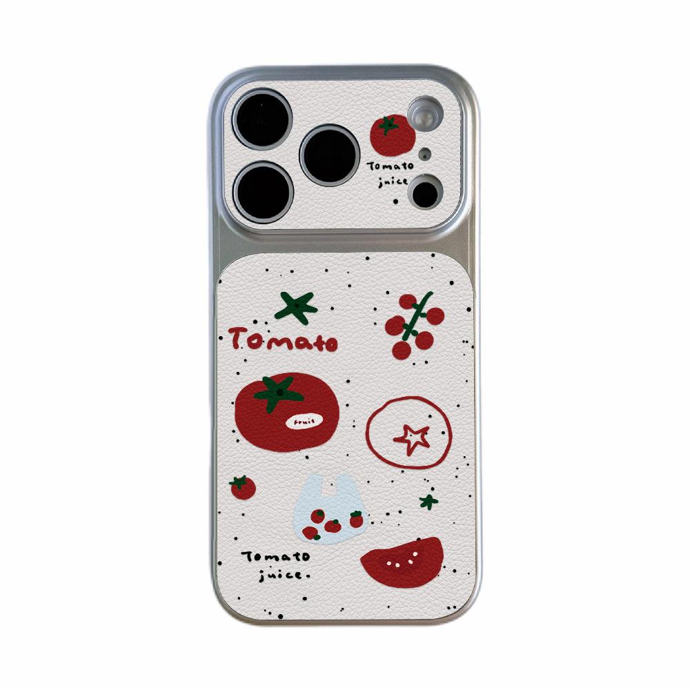 Korean graffiti splash ink tomato for iPhone17/16/15/14 ProMax Apple 13 women 12 mobile phone case