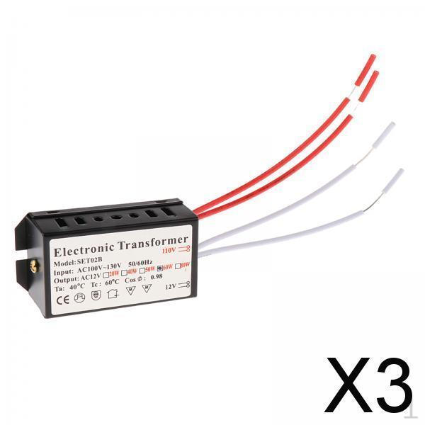 

3x60W Перетворювач напруги живлення, Перетворює AC 110В на AC12В для ламп