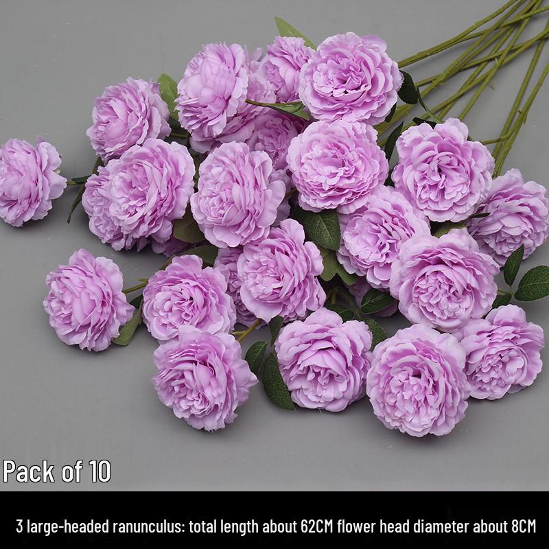 10-Piece Purple Floral Artificial Flower Set for Wedding and Aisle Decor