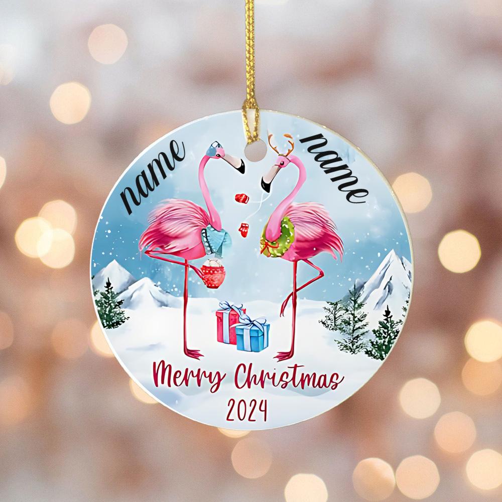 Personalized Couple Ornament 2024 Deer Ornament Keepsake Gift Custom Name Marry Keepsake Christmas Ornaments Decor