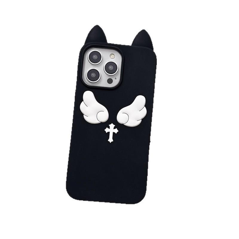 Cat Ear Angel Wings Drop-Proof Phone Case for iPhone 14/13/12 Pro Max