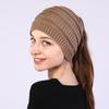 New Autumn and Winter Women's Knitted Hair Band Widened Face Wash Head Cover Empty Top Ponytail Woolen Hat