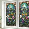 Película de Privacidade para Janela Geométrica Vintage Impermeável Reutilizável Bloqueadora de Sol UV Adesivo de Vidro Capa Decorativa Fosca Vitral Adesivo Estático
