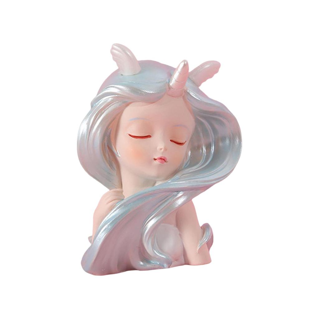 2pcs Cute Sea Girl Figurines Miniature Statue for Decoration Birthday Gift