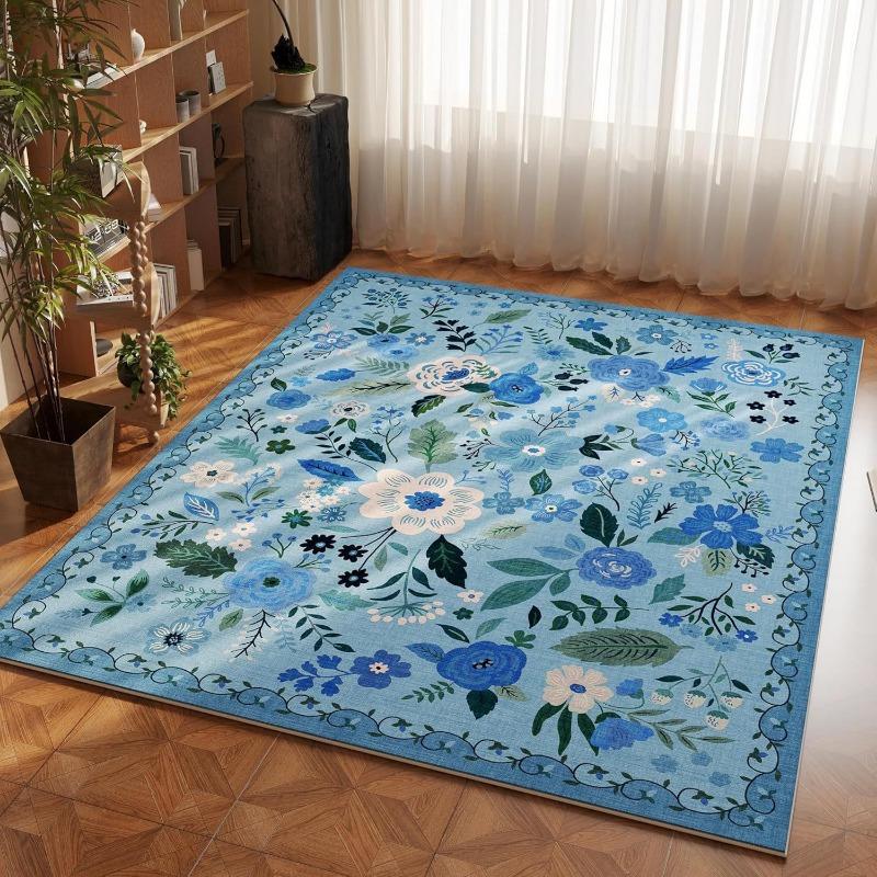 Bohemian Flannel Area Rug Non-Slip Living Room Carpet Vintage Pattern Floor Mat for Cozy Bedroom Home Decor Its Very Beautiful