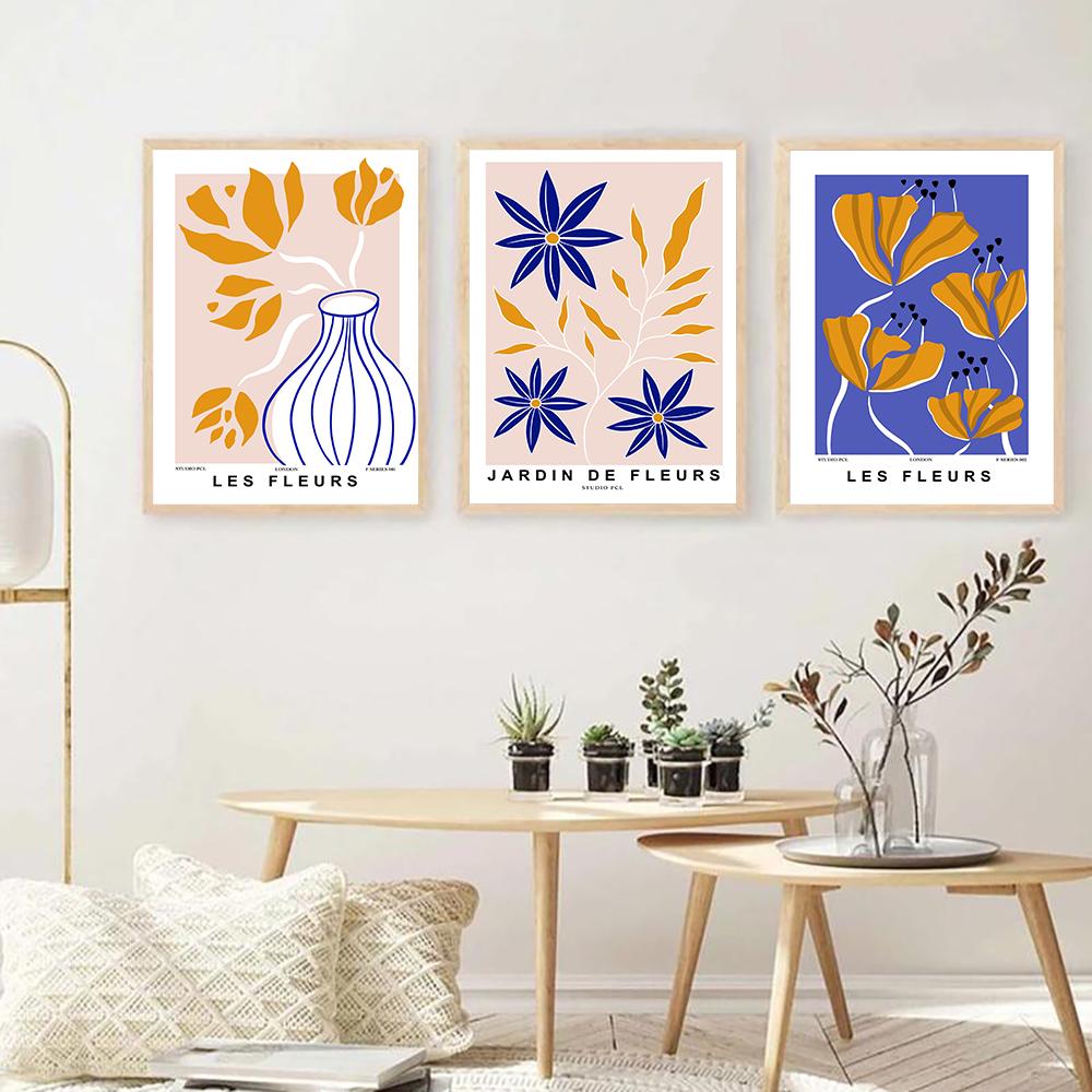 Abstract Flower Vintage Minimalist Wall Art Canvas Painting Nordic Posters And Prints Wall Pictures For Living Room Home Decor