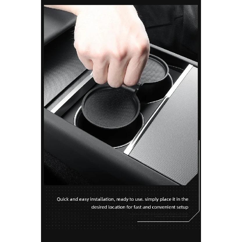 Car Cup Holder Mat for Tesla New Model Y Juniper Launch 2026 Bottle Cup Insert Protector Cushion Interior Accessories 2025 Parts