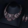 [KK Solis] Flower Luxury Rhinestone Necklace & EarringsClip-on Earrings Set  Bridal, Stage, Concert, Dance Accessories, Ballroom Dance, Belly Dance,