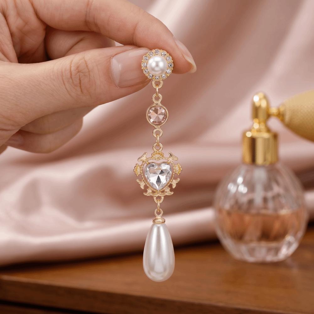 Zinc Zinc Alloy Pearl Drop Earrings Vintage Dangle Earrings Elegant Teardrop Earrings Dating