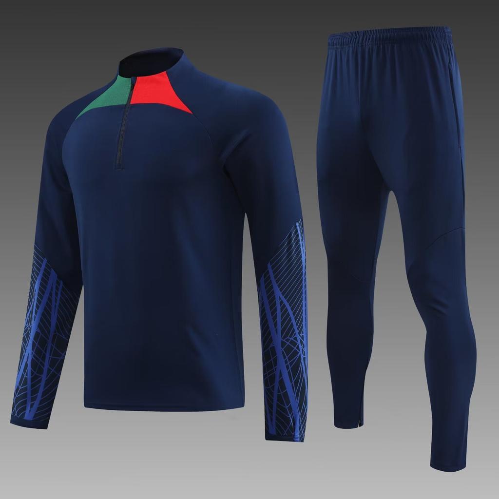 Half Zipper Long Sleeve Football Training Suit Set Children'S Autumn And Winter Football Suit Adult Running Sports Casual Suit