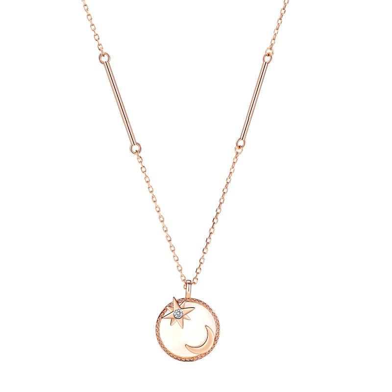 Star and Moon Necklace Women's Fashion Light Luxury Temperament High-end Niche Design Sense Irregular Chain Clavicle Chain