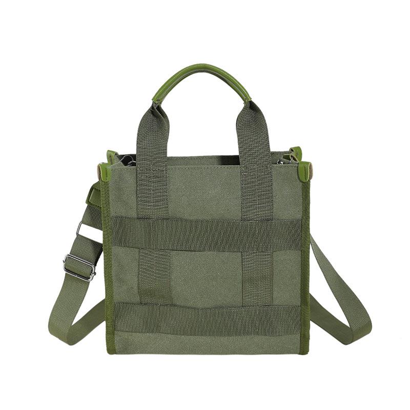 

Neutral wind portable canvas bag 2025 new versatile shoulder bag large capacity casual messenger women s bag One size зелений