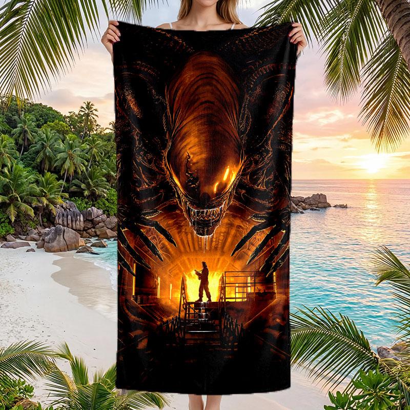 Large Beach Towel Quick Dry Absorbent Towel For Beach IndoorAlien Xenomorph