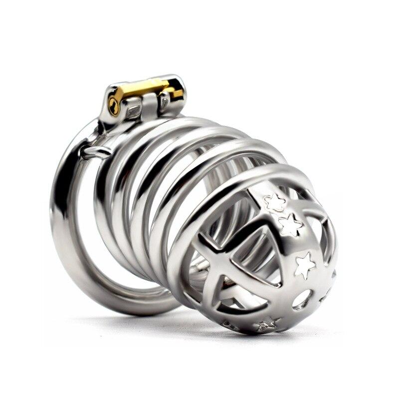 BDSM CB Lås 304 Rustfritt Stål Penisbur Slave Pikkringer Uretral Kyskhet Voksen Sexleketøy Ballestrikk Fetisj Tortur