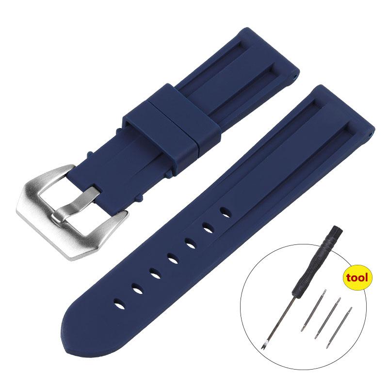 Gummi-Uhrenarmband 20mm 22mm 24mm 26mm für Panerai-Armband Silikonarmband Gummiarmband für Omega Ersatz Sport-Armband