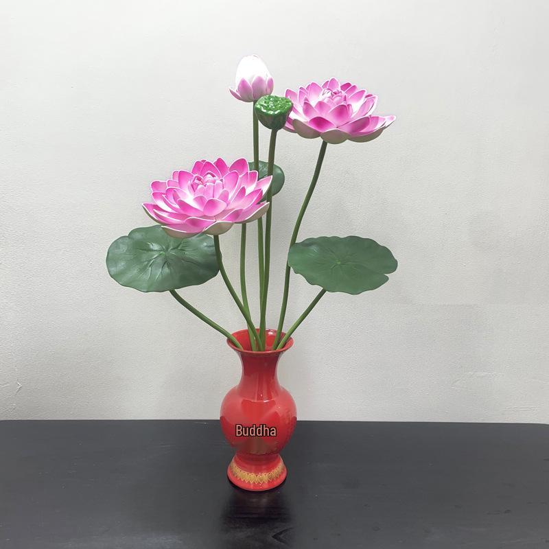Petites Fleurs Artificielles Décoration Lotus Lys pour Maison & Offrandes à Bouddha
