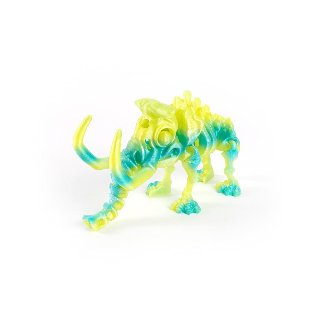 10 Colors 3D Printed Mammoth Model PLA Plastic Animal Simulation Model Children's Toy