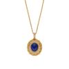 French Retro Personalized Gemstone Pendant Women'S S925 Sterling Silver Inlaid Natural Lapis Lazuli Colored Treasure Fashion Necklace