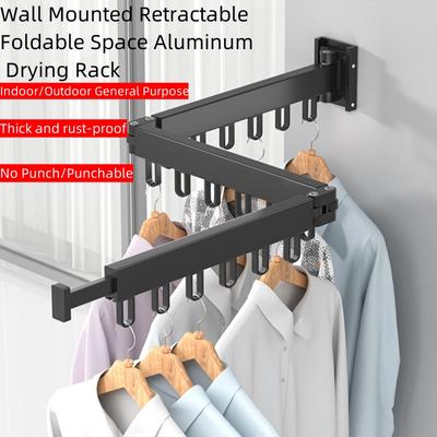 Wall Mounted Retractable Foldable Space Aluminum Drying Rack Clothing Rack Space-saving Helper Comforter Sheet Drying Racks