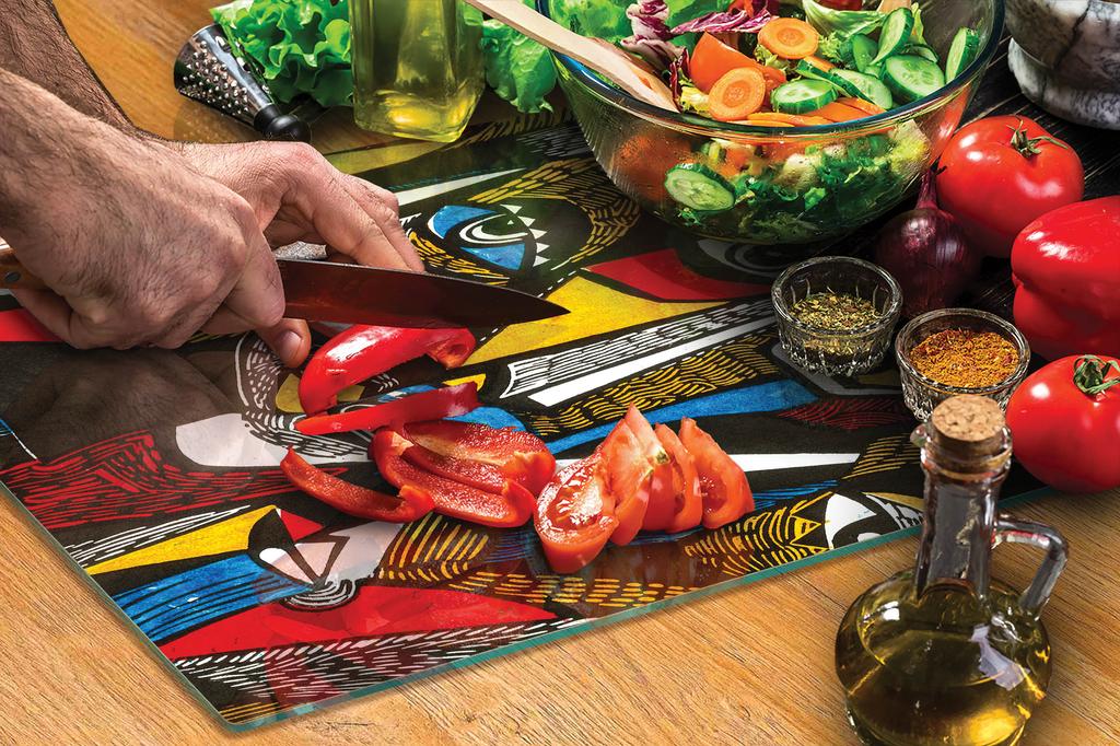 SZKLANA DESKA DO KROJENIA 40x30 POP ART.