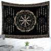 Vegvsir Symbol Amulet Celtic Rune Scandinavian Aesthetic Mythology Tapestry Wall Hanging for Bedroom Living Room Decor