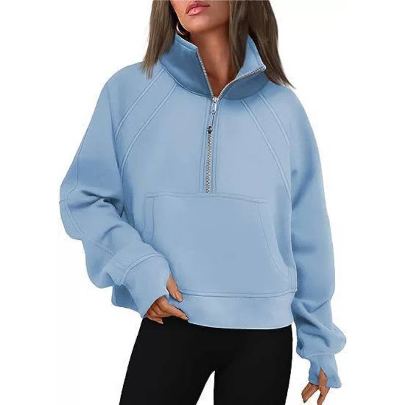 Yoga Wear Long Sleeve Hoodie With Pockets For Womens Casual Fitness