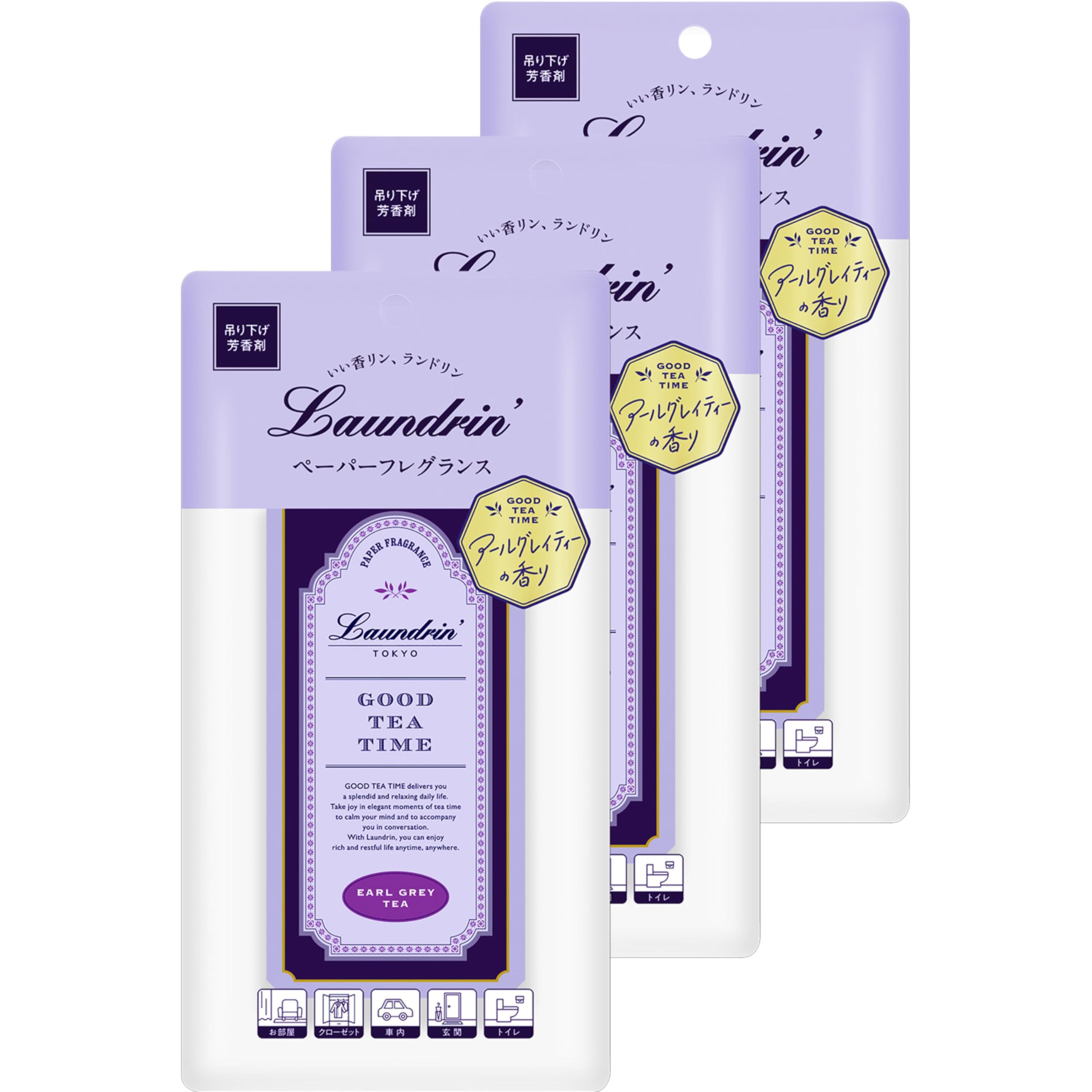 

Laundrin Бумажный Ароматизатор Аромат Чая Эрл Грей Набор Освежитель Воздуха 3 Штуки