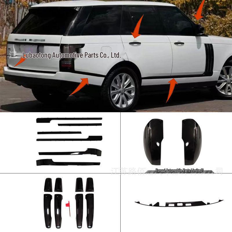 13-18 Range Rover Executive Schwarzes Karosserie-Kit: 22-teiliges Zierleisten-Set mit Gitter, Haifischkiemen & Türgriffen