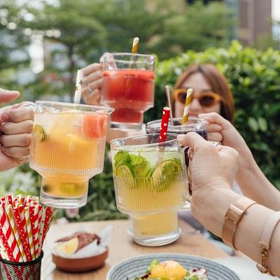 100Pcs Biodegradable Paper Straws Colorful Striped Print Food-Grade Safe Drinking Straws Party Supplies