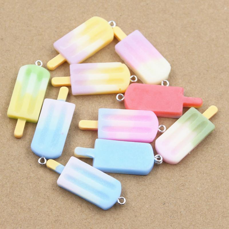 10Pcs Charms Summer Ice Cream Popsicle Ice Icicle Lolly Pendant Craft Making Findings Handmade Jewelry Diy For Earrings Necklace