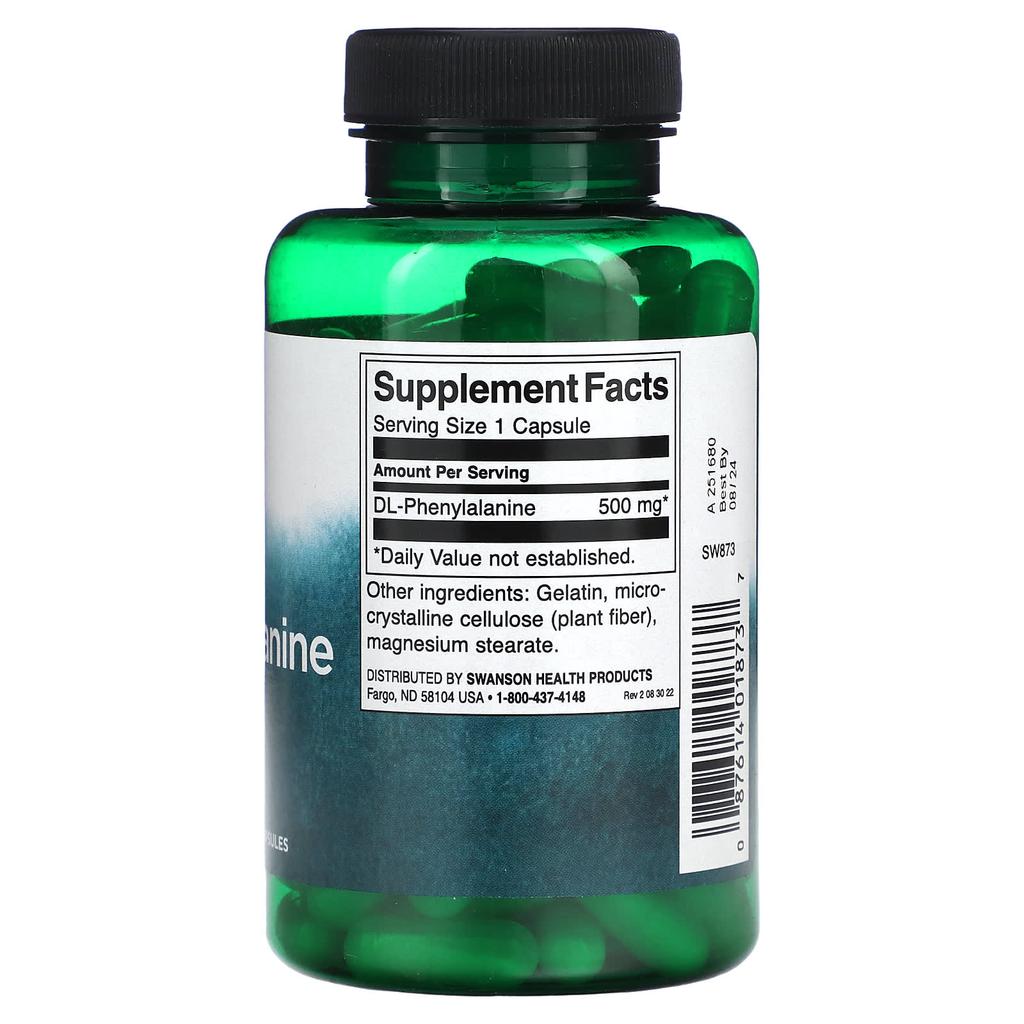 Dl-Phenylalanine, 500Mg, 100 Capsules